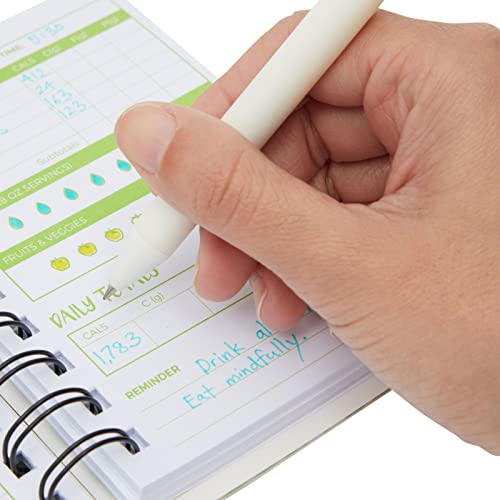 Calorie Tracker Journal Set - Pocket Food Log for Meal and Protein Tracking - 3 Pack, 3-Month Spiral-Bound Food Journals