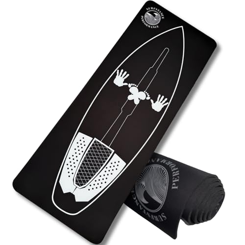 Surf Training Mat 72 x 27.5 Inches for Balance & Pop-Up Practice - Non-Slip Surfboard Trainer for Surf Fitness