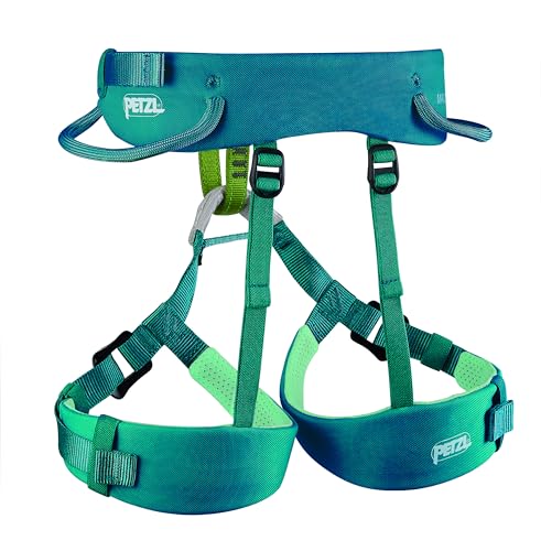 PETZL MACCHU Kids' Climbing Harness Atlantic Blue Adjustable Child Safety Gear
