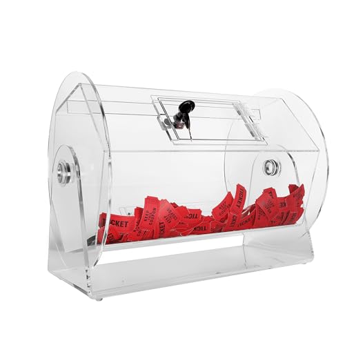 GSE Clear Acrylic Raffle Ticket Drum - Holds 5,000 Tickets, Medium Size