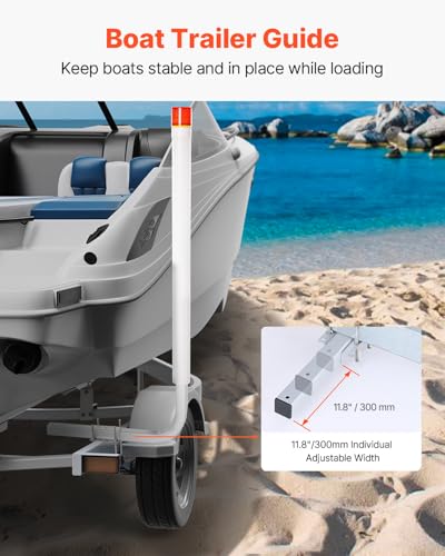 60-Inch LED Light Boat Trailer Guide Poles - Adjustable, Heavy-Duty Steel, Ski & Sailboat Trailer Guide with Shock Absorbing Cushions