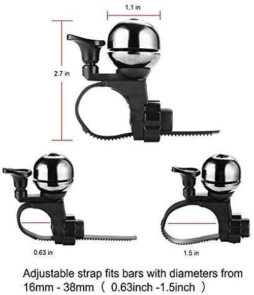 Accmor Classic Bike Bell - Adjustable Universal Bicycle Bell with Loud, Clear Sound for All Handlebars
