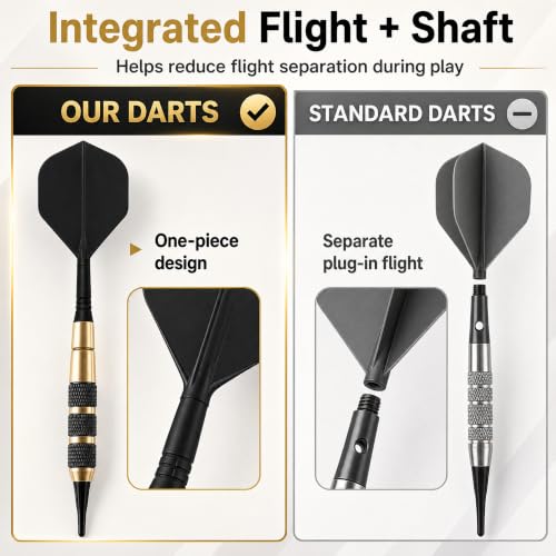 Soft Tip Darts Set 18g with Brass Barrels, Flight, Shaft & Case - 3 Pack