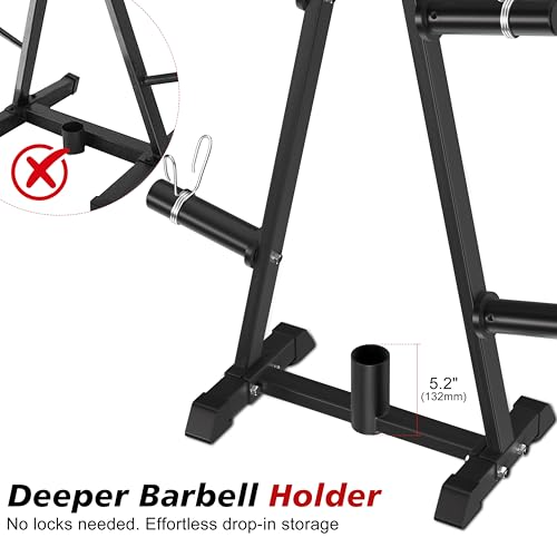 Heavy Duty Weight Plate Tree Rack for 1" & 2" Plates, 560 lbs Capacity