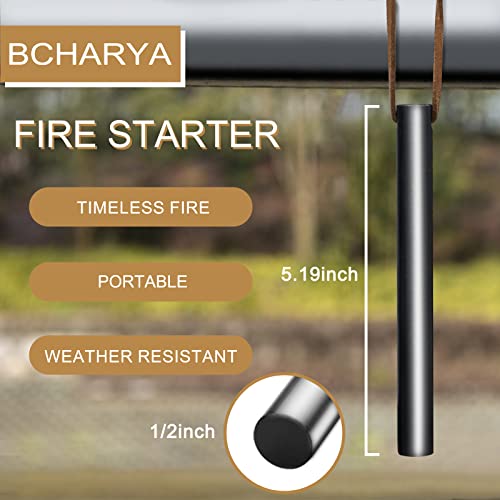 Fire Starter Survival Kit with Ferro Rod, Multi-Tool Striker & Tinder Rope