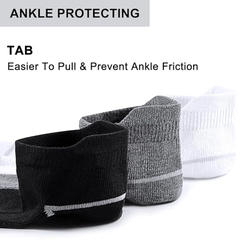 Mens Ankle Socks 12 Pairs Athletic Casual Low Cut Short Socks - White 6-11