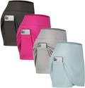 Women's High Waisted Skorts with Pockets - Tennis, Golf & Athletic Skirts - Set 1 (Large)