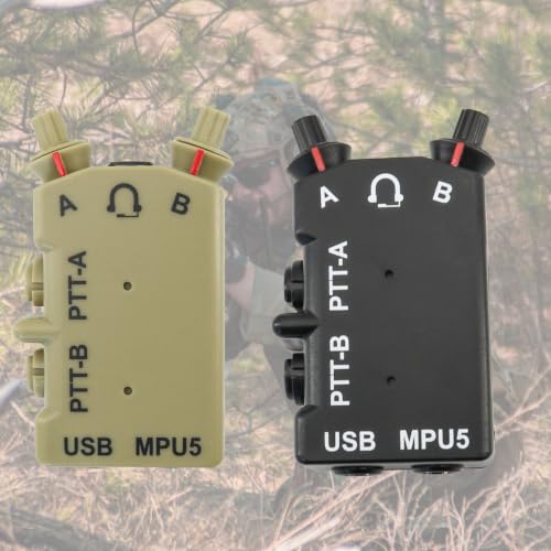 HEARFALCOM Tactical Headset Adapter for MPU5 Dual PTT with Black Finish