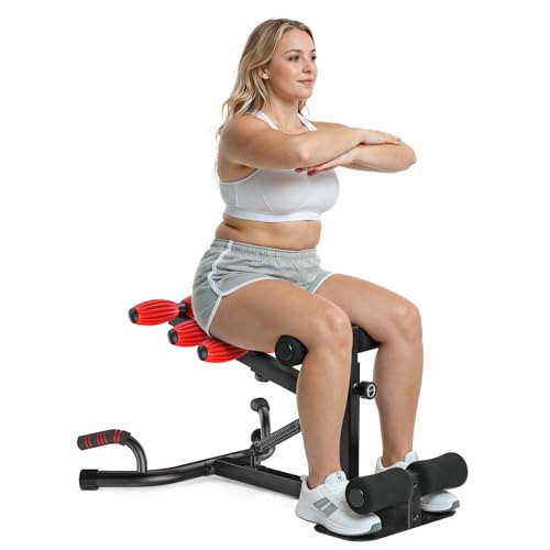 MERACH Adjustable Deep Squat Machine for Women - Black & Red, XL Home Gym Equipment