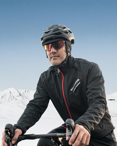ROCKBROS Winter Cycling Cap with Sun Visor - Windproof Headwear for Men Women