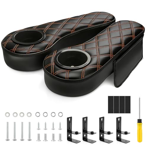 Universal Golf Cart Armrest with Cup Holder - Black for Club Car EZGO Yamaha