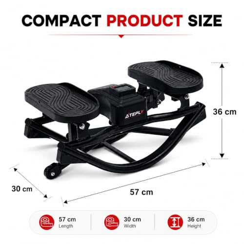 Mini Side Stepper Exercise Machine with Resistance Bands & Jump Rope for Low-Impact Full Body Workout