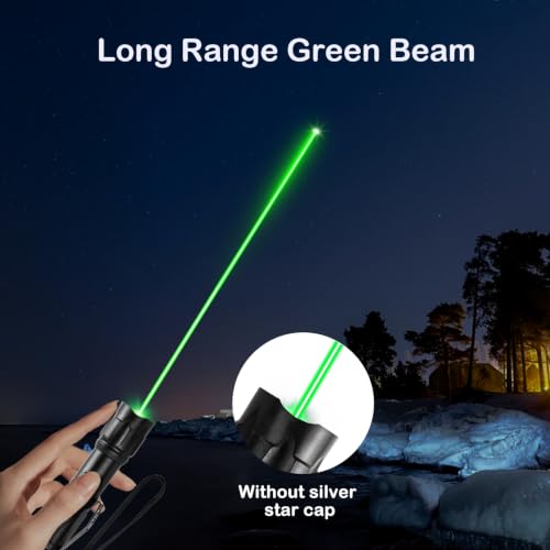 4-Pack Green Laser Pointers Rechargeable Type-C with Pocket Clips - Bright & Focused Beams, Dual Modes