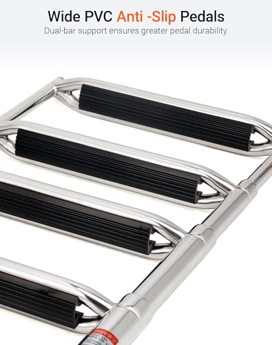 Mojiate M2599 4-Step Stainless Steel Telescoping Dock Ladder - Heavy Duty, Foldable, 600lbs Capacity