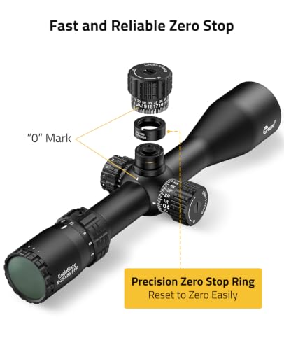 CVLIFE 5-25x56 FFP Rifle Scope with ED Glass, Zero Stop & Illuminated Reticle