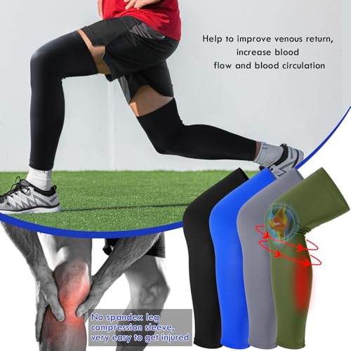 Tatuo Compression Leg Sleeves UV Protection - Black, Green, Blue, Gray 8 Pairs