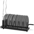 Yes4All Horizontal Weight Plate Rack with 6 Pegs & 4 Barbell Holders – Wall-Mounted Storage