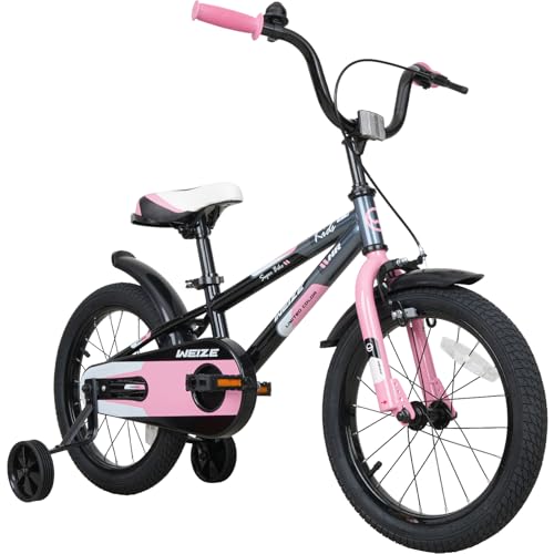 Kids 16 Inch Bicycle for Boys and Girls Pinkblack – Beginner Friendly, Lightweight Frame