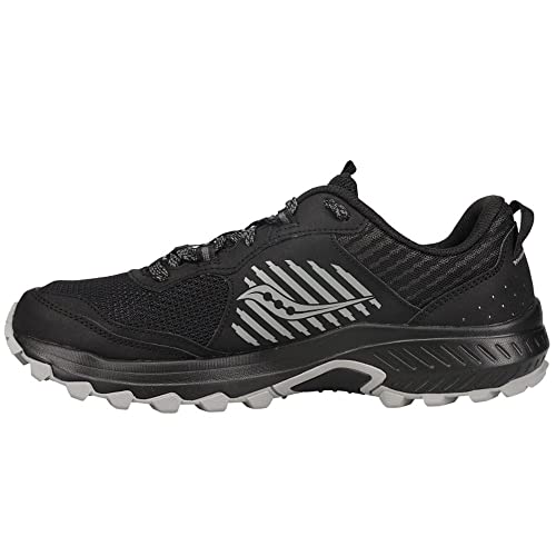 Men's Saucony Excursion TR15 Trail Running Shoes - Black Shadow, Size 11
