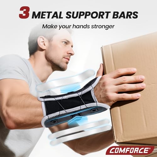 COMFORCE Adjustable Knob Wrist Brace - Stabilizes & Supports for Carpal Tunnel, Arthritis, Tendonitis, Sprains & Pain Night Support Fits Left/Right Hand (5.5-9.5")