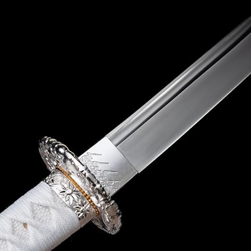 White Orchid Katana Sword with Scabbard - Full Size Practice & Display