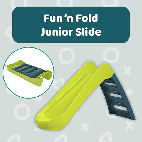 Kids Foldable Slide - Indoor & Outdoor Playset in Green, Safe & Lightweight