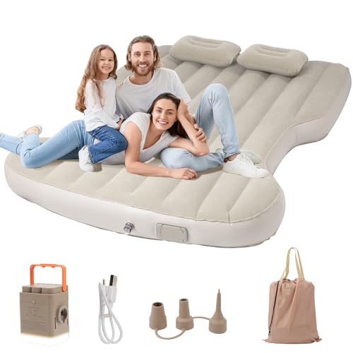 Beige Tesla Model Y Air Mattress Self-Inflating Camping Bed 2020-2026