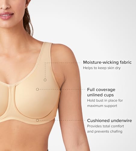 Wacoal Women's Simone Sport Underwire Bra 38DD Natural Nude Supportive Activewear