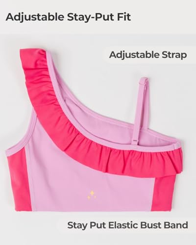 Girls Dance Crop Top with Ruffle & Adjustable Strap for Practice & Performance