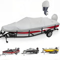 YimSting Warm Gray Waterproof Boat Cover 14-16 ft, 68" Beam, Heavy Duty
