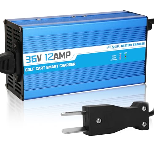 12 Amp 36 Volt Golf Cart Battery Charger for Yamaha EZGO (Lead-Acid) Club Car,12 Amp Smart Charger with Trickle Charge,Crowfoot Plug,36 Volt Golf cart Charger