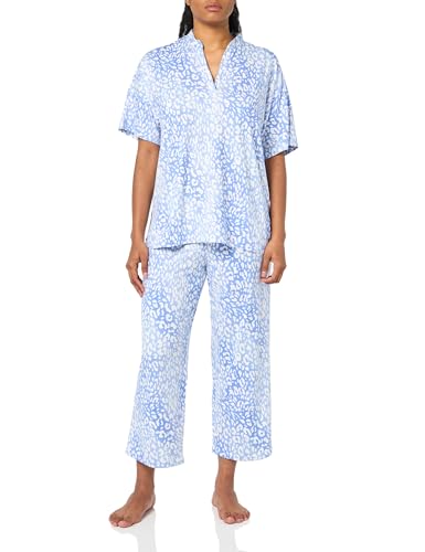 Natori Women's Animal Print Lounge Pajama Set - Blue Orchid, Medium, 27" Length