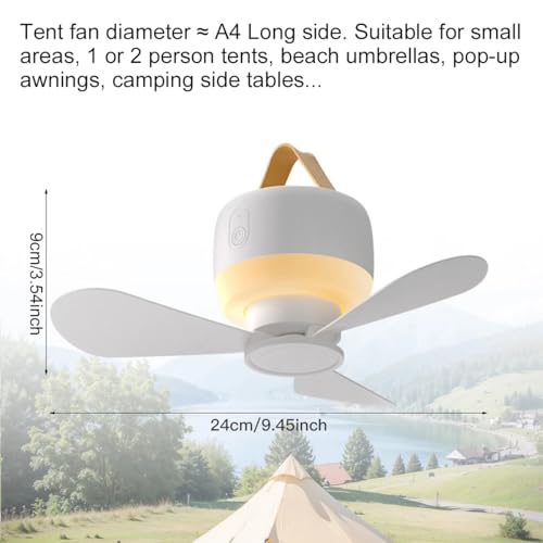 Rechargeable Portable Camping Fan with Light & Remote - Indoor & Outdoor Use