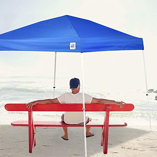 E-Z UP Sierra II 10x10 Royal Blue Instant Pop Up Canopy with Roller Bag & Spike Set