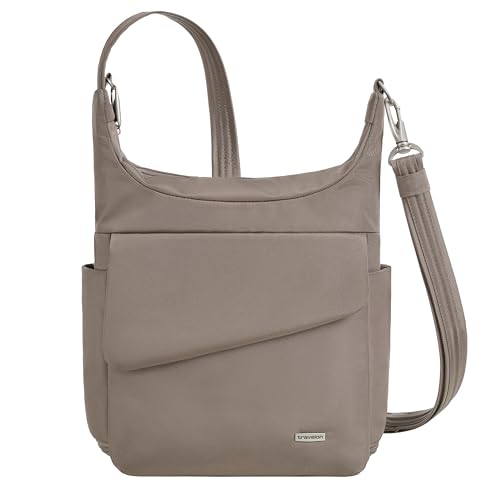 Travelon Hazelnut Anti-Theft Messenger Bag, 9 x 12.5 x 3.5 Inches, Secure Crossbody