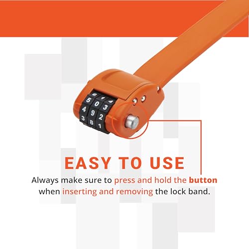 OTTOLOCK Cinch Bike Lock 30 Inch - Orange, Lightweight Theft Deterrent