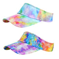 Medium-Large Gradient Tie-Dye Sport Sun Visor Hats - 2 Pack