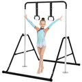 Kids Gymnastics Bar - Adjustable Foldable Horizontal Bar for Children - Black