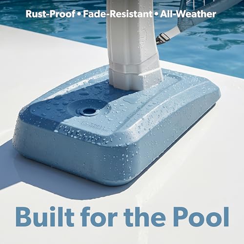 Water-Weighted Pool Volleyball Net Set for Inground Pools - Adjustable Up to 25 Ft