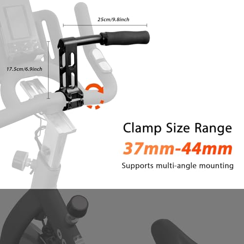 Handlebar Extender for Indoor Exercise Bikes - Compatible with Peloton & More, Aluminum Alloy, Black
