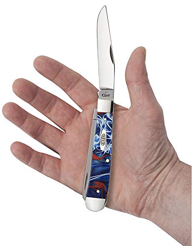 Pocket Knife Case with Patriot Kirinite Handle and Stainless Steel Blades - 4 1/8 Inch Closed