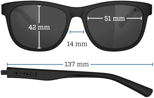 Tifosi Swank Polarized Sunglasses Satin Black Smoke Lens Running Cycling Golf