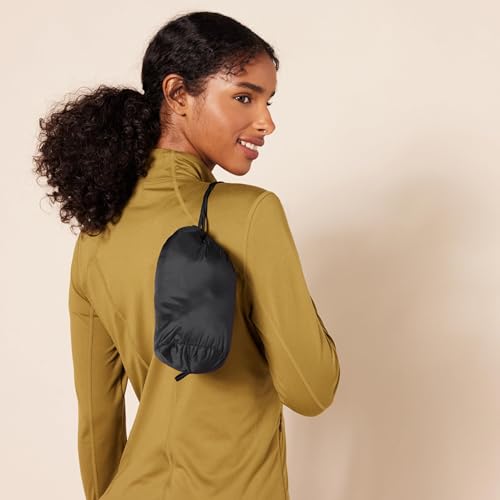 Women's Lightweight Water-Resistant Packable Puffer Jacket - Large Black