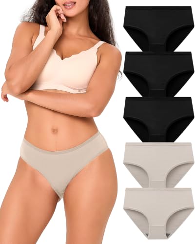 Breathable Mesh Women's Underwear - Soft Lightweight Briefs, 5-Pack, Medium, Multicolor