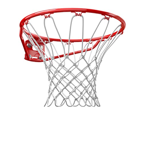 Spalding 18-Inch Steel Basketball Rim with Net - Fixed Red, Indoor & Outdoor