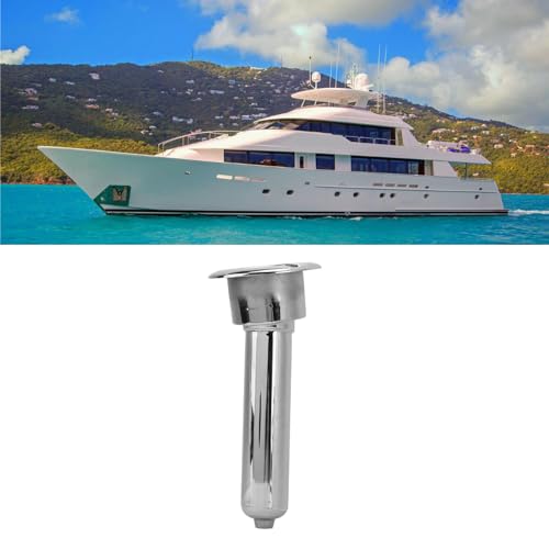Heavy Duty Stainless Steel Fish Rod Holder 15° Flush Mount Boat Cup Holder