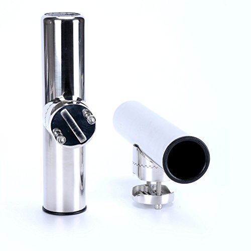 Stainless Steel Boat Fishing Rod Holders Clamp-On Rail Mount 4-Pack