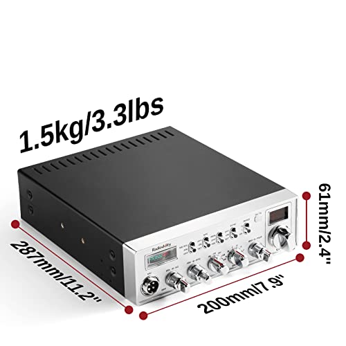 Radioddity QT40 10M Mobile Ham Radio 40W NOAA Weather Alert SSB/AM/FM