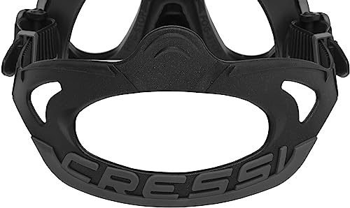 Cressi Atom Frameless Freediving Mask Black/Black - Low Volume, Ergonomic Nose