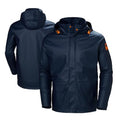 Men's Waterproof Rain Jacket - Large Navy, Stretch Fit, Hiking Coat